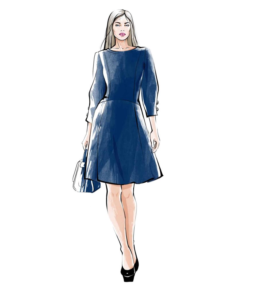 A Line Dress coloured in