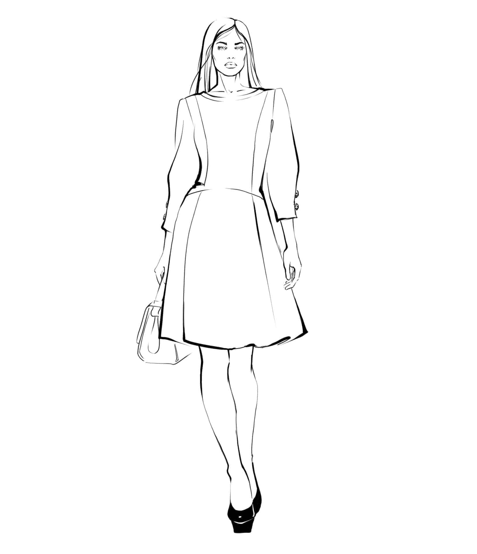 A line 2024 dress sketch